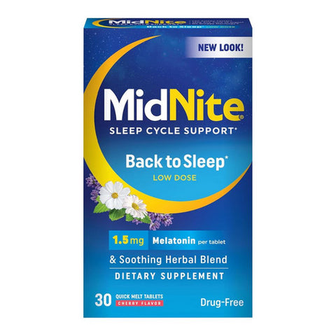 Midnite, Sleep Cycle Support Quick Melt Cherry, 30 Tablets