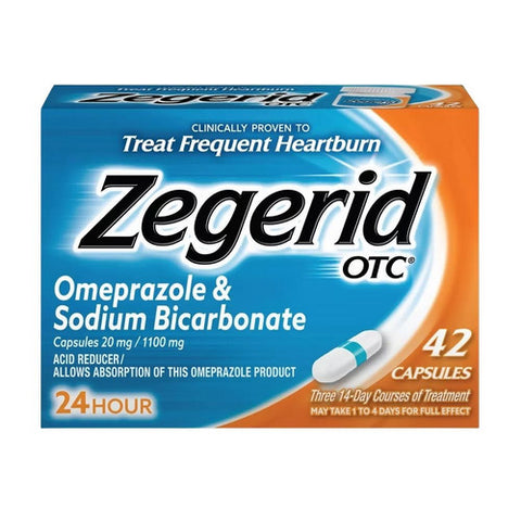 Zegerid Otc, Acid Reducer Capsules 24 Hour, 42 Count