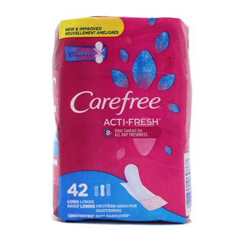 Carefree, Acti Fresh Daily Liners Long Unscented, 42 Count