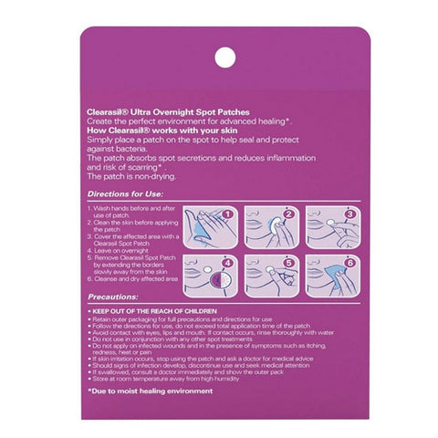 Clearasil, Ultra Overnight Spot Patches, 18 Count