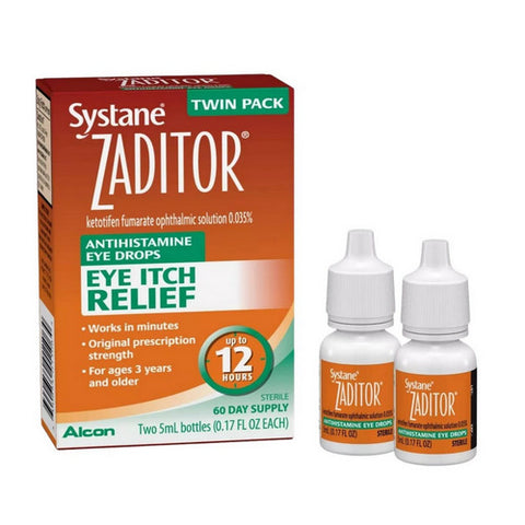 Zadiator Eye Itch Relief Antihistamine Eye Drops Twin Pack 10 Ml by Systane