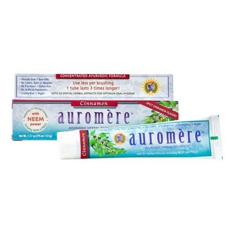 Auromere, Ayurvedic Herbal Toothpaste Cinnamon, 3.57 Oz