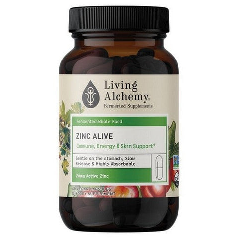 Living Alchemy, Zinc Immune Energy And Skin Support, 26 Mg, 60 Vegan Capsules Living Alchemy