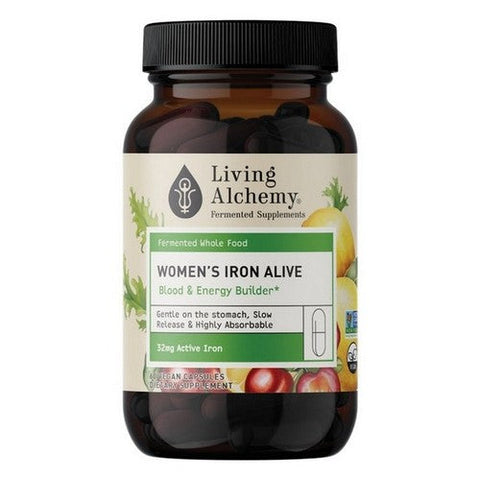 Living Alchemy, Women's Iron Blood And Energy Builder, 32 Mg, 60 Vegan Capsules Living Alchemy