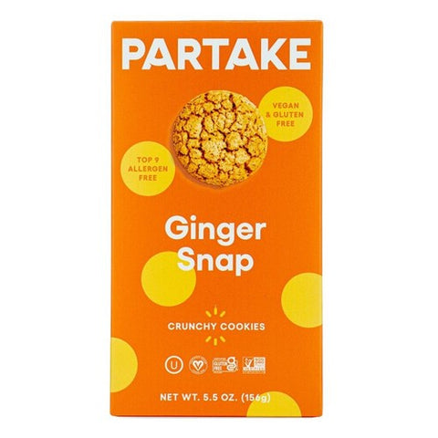Partake Foods, Ginger Snap Crunchy Cookies, 5.5 Oz (Case Of 6)