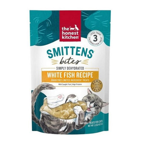 The Honest Kitchen, Smittens Bites Heart Shaped White Fish Cat Treats Bag, 1.5 Oz (Case Of 6)