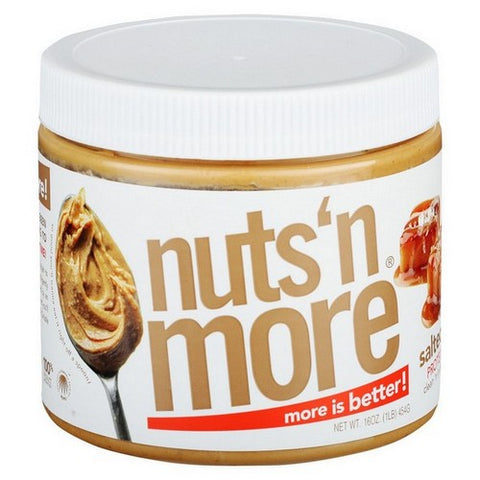 Nuts N More, High Protein Peanut Spread Salted Caramel, 16 Oz (Case Of 6)