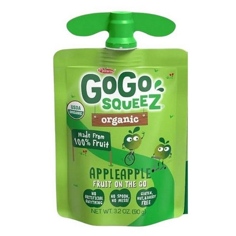 Gogo Squeez, Organic Applesauce Fruit On The Go Apple, 3.2 Oz X 12 Count (Case Of 6)