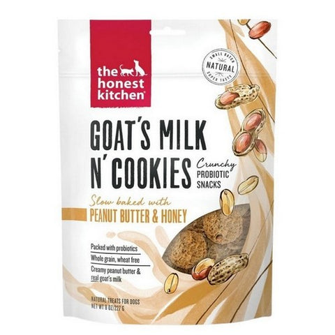 The Honest Kitchen, Goat's Milk N' Cookies Dog Treats Peanut Butter And Honey, 8 Oz (Case Of 6)