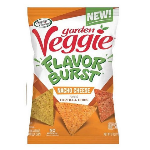 Sensible Portions, Garden Veggie Burst Nacho Cheese Tortilla Chips, 6 Oz (Case Of 6)