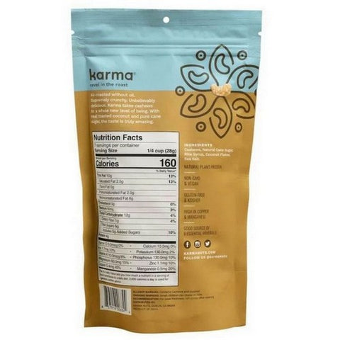 Karma Nuts, Toasted Coconut Roasted Cashew, 7 Oz (Case Of 6)