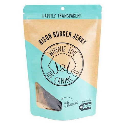 Winnie Lou, Bison Burger Jerky Dog Treats Bag, 2.5 Oz (Case Of 6)