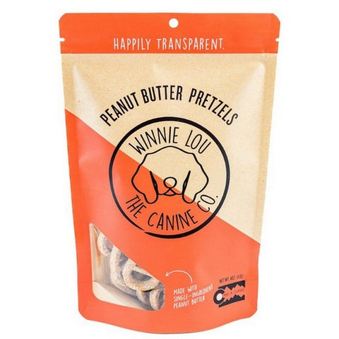 Winnie Lou, Peanut Butter Pretzels Dog Treat, 4 Oz (Case Of 6)