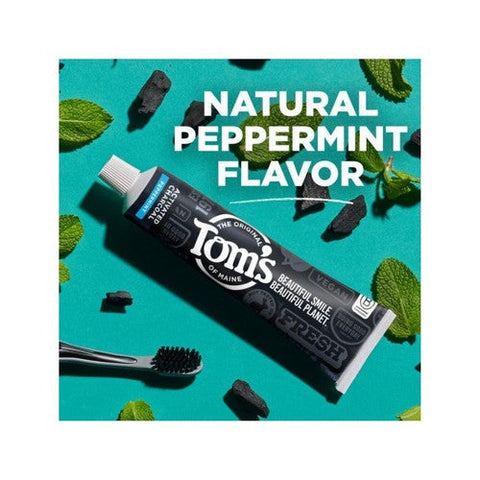 Tom's Of Maine, Activated Charcoal Peppermint Natural Toothpaste With Fluoride, 4 Oz (Case Of 6) Tom's Of Maine