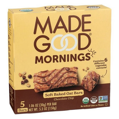 Madegood, Organic Soft Baked Oat Bars Chocolate Chip, 5.3 Oz (Case Of 6)