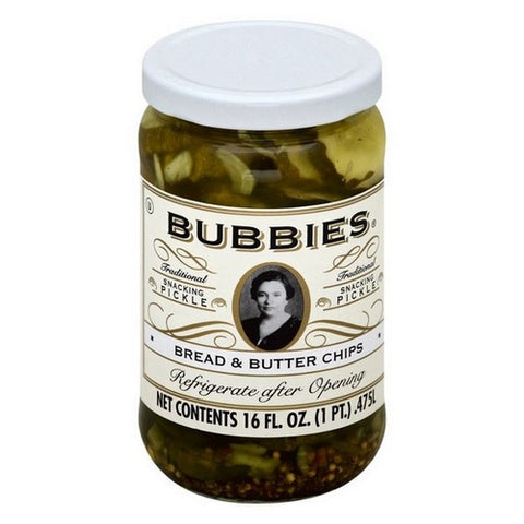 Bubbies, Bread And Butter Chips Snacking Pickle, 16 Oz (Case Of 6)