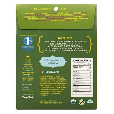 Mike's Organic Foods, Yellow Thai Curry Paste Small Box, 2.8 Oz (Case Of 6)