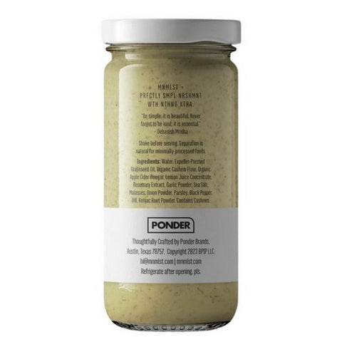 MNMLST, Vegan Ranch Dressing, 8.5 Oz (Case Of 6)