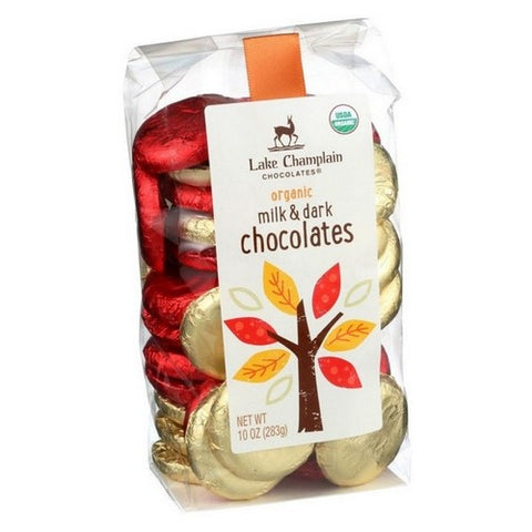 Lake Champlain, Organic Autumn Milk and Dark Chocolate Coins, 10 Oz (Case Of 12)