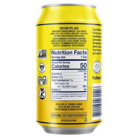 Health-Ade, Kombucha Ginger Lemon Tea, 11.5 Oz X 4 Count (Case Of 6) Health-Ade