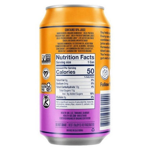 Health-Ade, Kombucha Passionfruit Tangerine Probiotic Tea, 11.5 Oz X 4 Count (Case Of 6) Health-Ade