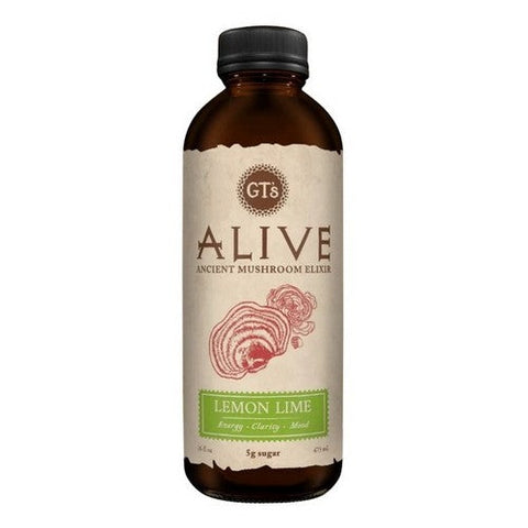 GT's, Alive Lemon Lime Ancient Mushroom Elixir, 16 Oz (Case Of 12) GT's