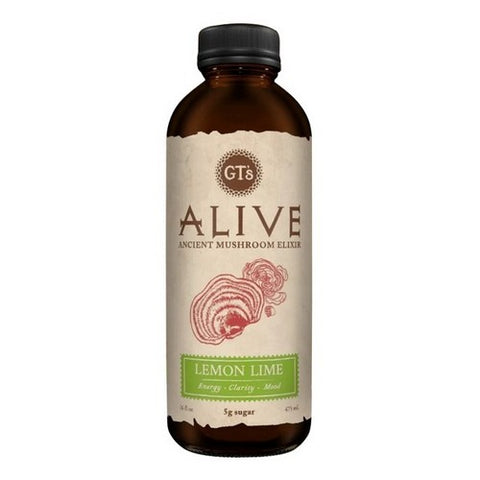 GT's, Alive Lemon Lime Ancient Mushroom Elixir, 16 Oz (Case Of 12)