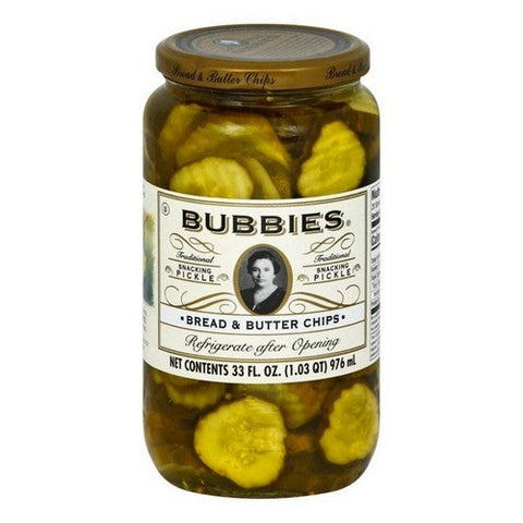 Bubbies, Pickle Chips Bread And Butter, 33 Oz (Case Of 6) Bubbies