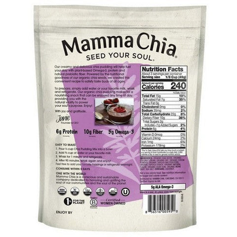 Mamma Chia, Organic Chia Pudding Chocolate Mix, 5.3 Oz (Case Of 6) Mamma Chia