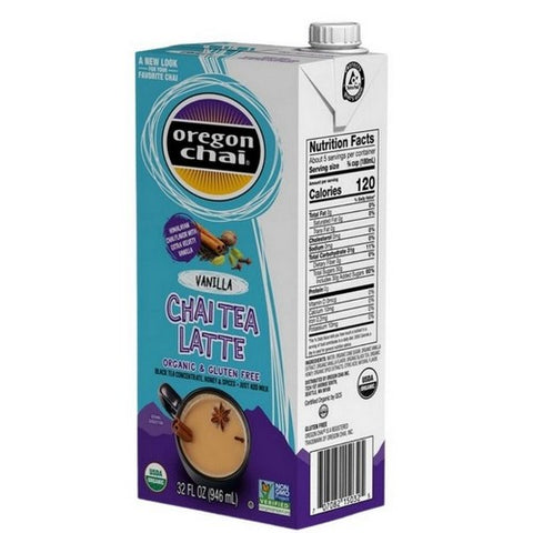 Oregon Chai, Organic Vanilla Chai Tea Latte Black Tea Concentrate, 32 Oz (Case Of 6)