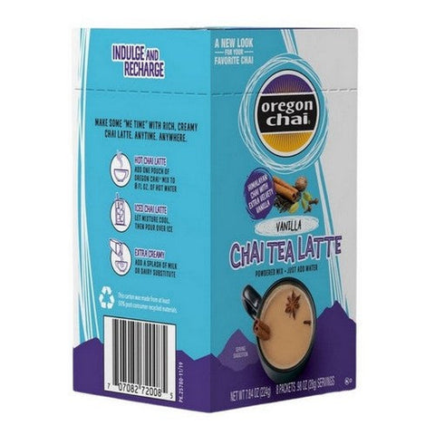 Oregon Chai, Vanilla Chai Tea Latte Dry Mix, 1 Oz X 8 Count (Case Of 6) Oregon Chai