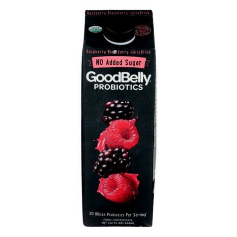 Good Belly, Probiotics No Added Sugar Raspberry Blackberry Juice, 32 Oz (Case Of 6)