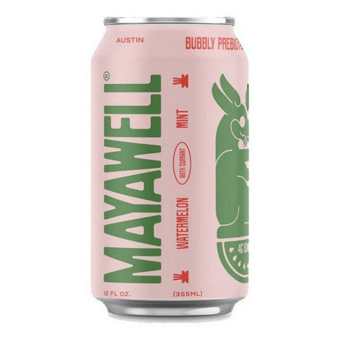 Mayawell, Sparkling Soda Watermelon Mint Prebiotic, 12 Oz X 4 Count (Case Of 6) Mayawell