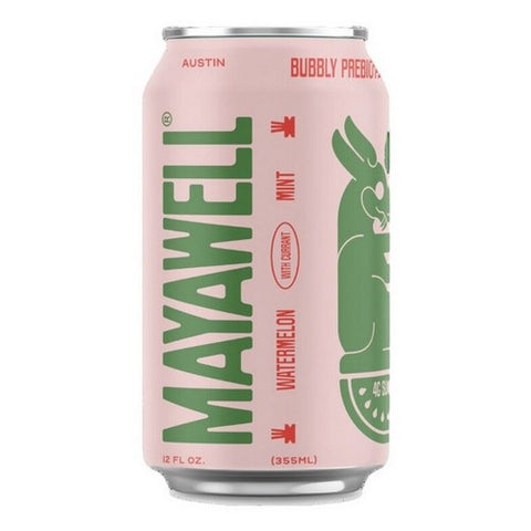 Mayawell, Sparkling Soda Watermelon Mint Prebiotic, 12 Oz X 4 Count (Case Of 6)
