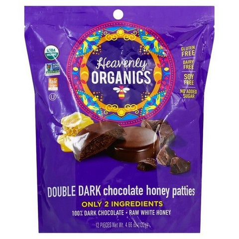 Heavenly Organics, Double Dark Chocolate Honey Patties, 4.66 Oz (Case Of 6)