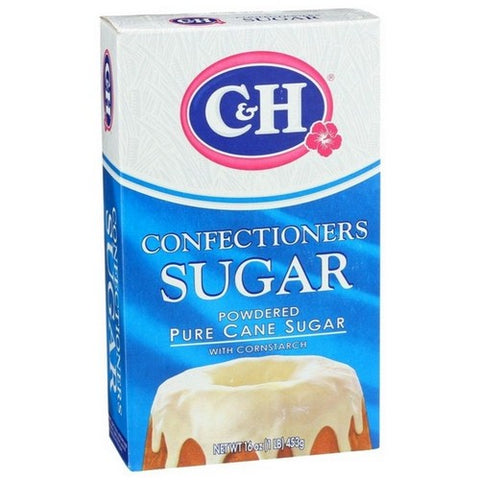C & H, Pure Cane Sugar Powdered Confectioners Box, 16 Oz (Case Of 24)