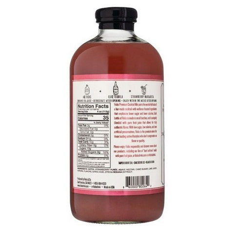 Ficks, Premium Cocktail Mix Strawberry Margarita, 32 Oz (Case Of 6)