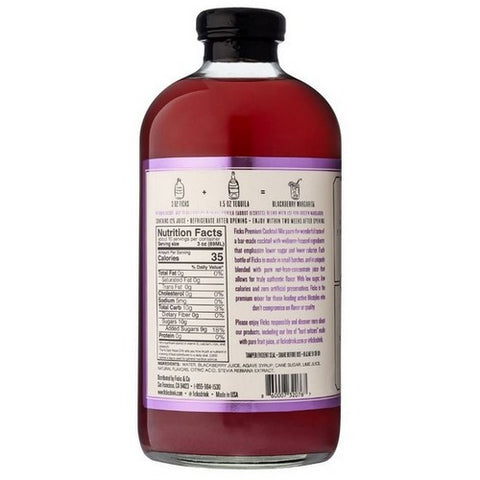 Ficks, Premium Cocktail Mix Blackberry Margarita, 32 Oz (Case Of 6)
