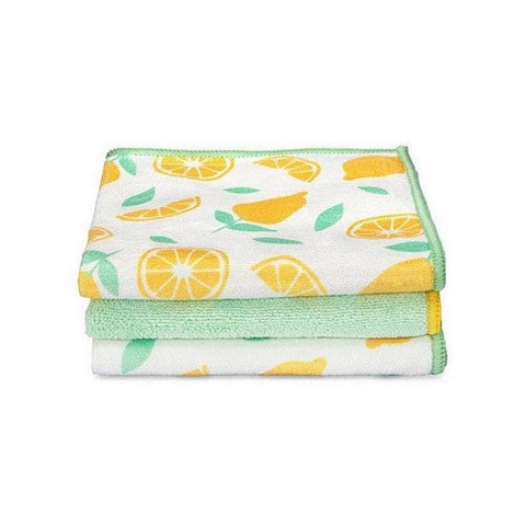Full Circle Home, Renew Recycled Microfiber All-Purpose Cloths Citrus Print, 3 Count (Case Of 6) Full Circle Home