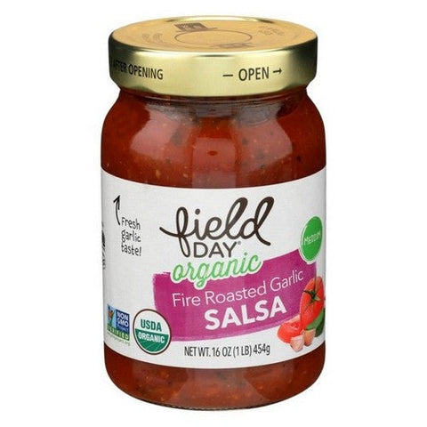 Field Day, Organic Medium Fire Roasted Garlic Salsa, 16 Oz (Case Of 12) Field Day