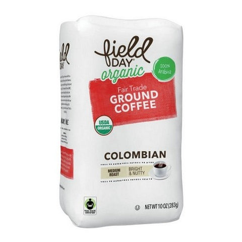 Field Day, Organic Ground Coffee Colombian, 10 Oz (Case Of 6)