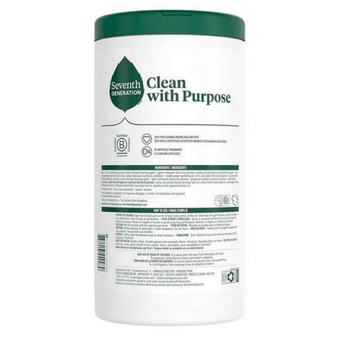 Seventh Generation, Multi Surface Wipes Lemon Zest, 70 Count (Case Of 6) Seventh Generation