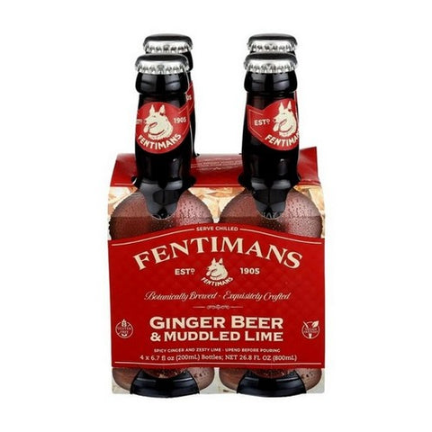 Fentimans, Ginger Beer and Muddled Lime, 6.7 Oz X 4 Count (Case Of 6)