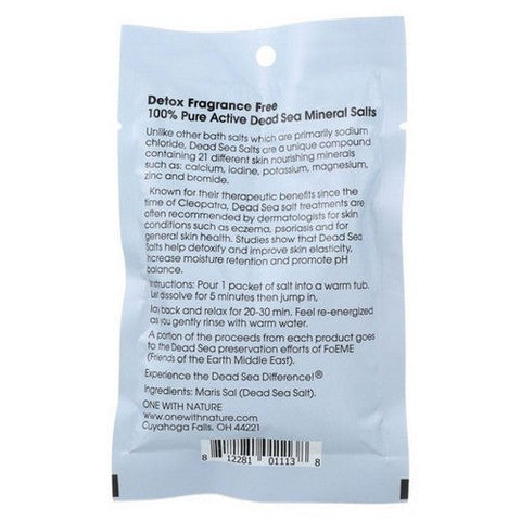 One with Nature, Dead Sea Mineral Salt Bath, 2.5 Oz (Case Of 6) One with Nature