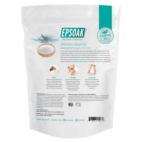 Epsoak, Epsom Salt Detox Cleanse Eucalyptus Essential Oil, 2 Lbs (Case Of 6) Epsoak