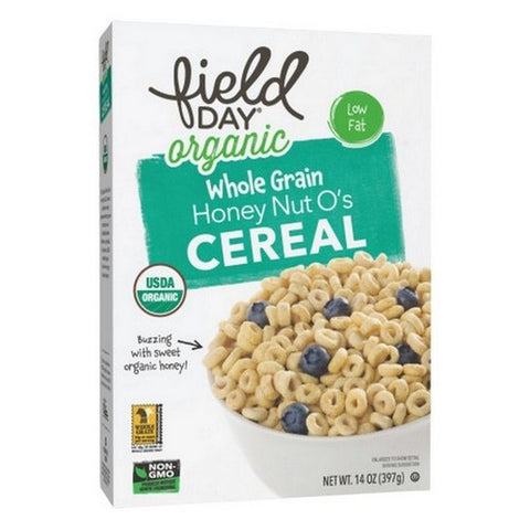 Field Day, Oragnic Whole Grain Honey Nut O's Cereal, 14 Oz (Case Of 14)