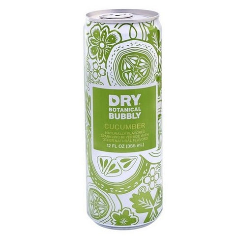 Dry Botanical Bubbly, Sparkling Beverage Cucumber, 12 Oz X 4 Count (Case Of 6)