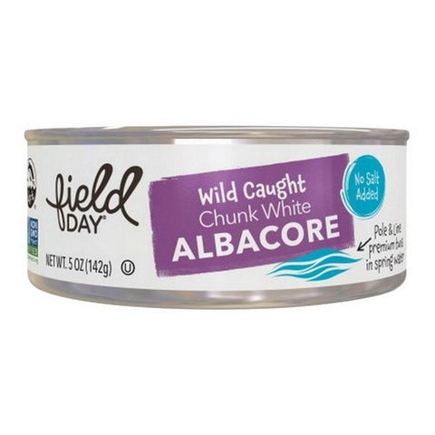 Field Day, Wild Caught Albacore No Salt Chunk White Tuna, 5 Oz (Case Of 12)