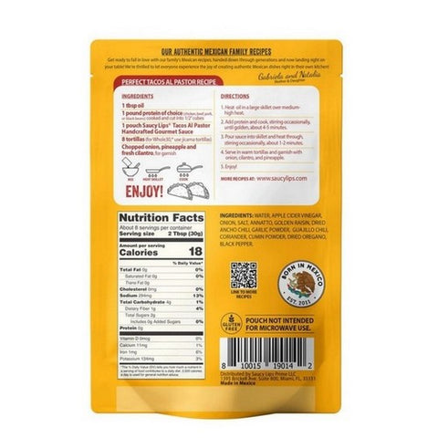 Saucy Lips, Sauce Taco Al Pastor, 8 Oz (Case Of 6)