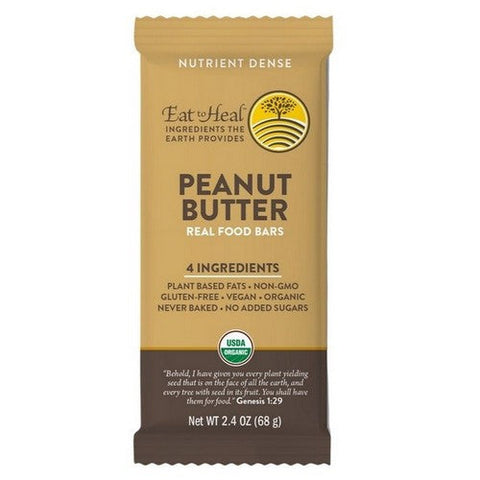 Eat To Heal, Peanut Butter Bar, 68 Grams (Case Of 10) Eat To Heal